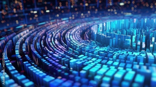 Big data technology futuristic background generative AI