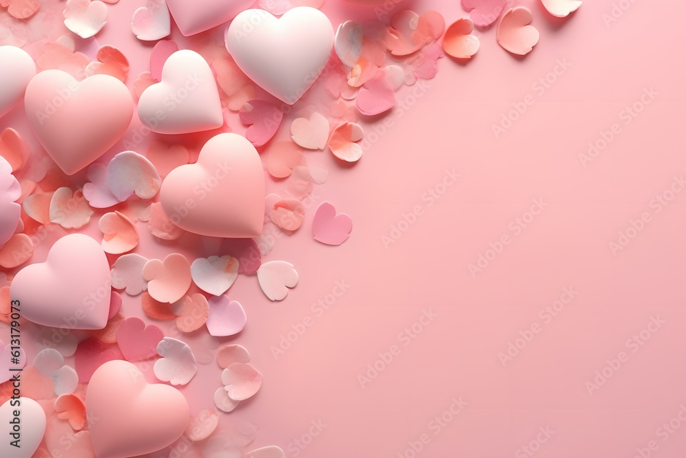 Wallpaper design hearts pattern. cover background. wall art and invitation cards. Valentines day concept. generative ai