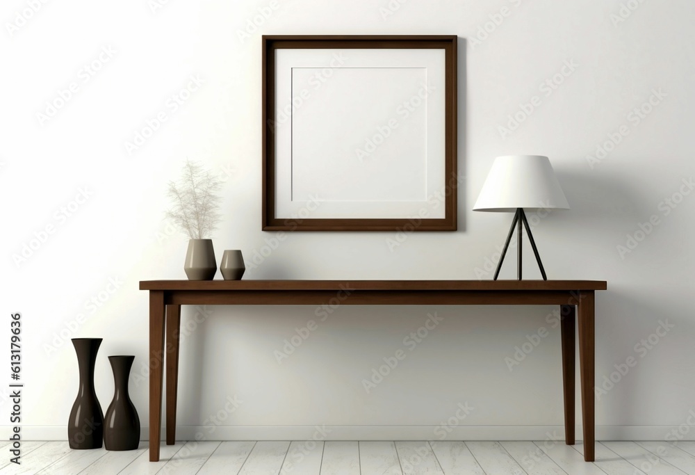 Blank picture frame mockup on wall. White living room design. View of modern scandinavian style interior with artwork mock up on wall. Home staging and minimalism concept, regenerative AI Blank picture frame mockup on wall. White living room design. View of modern scandinavian style interior with artwork mock up on wall. Home staging and minimalism concept, regenerative AI