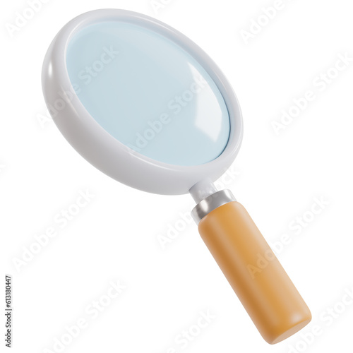 Magnifying glass icon 3d render