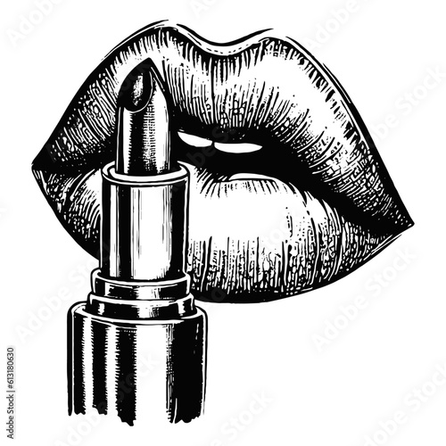 lipstick and lips sketch