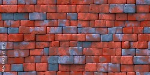 3D Cartoon Seamless Texture for Games Brick Wall ai generate