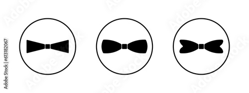 Bowtie of black vector icon. Vintage necktie, design for any purposes.