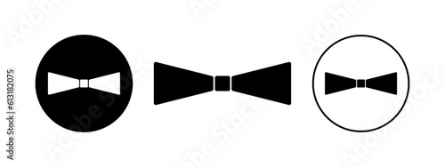Bowtie of black vector icon. Vintage necktie, design for any purposes.