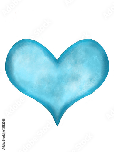 Blue heart drawing