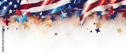 4th of July American flag banner and background