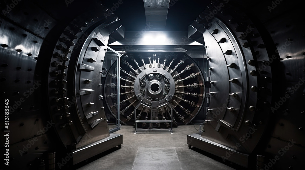 lockers in a bank in a vault. Generative AI