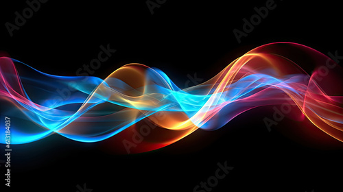 Abstract colored lines on a black background