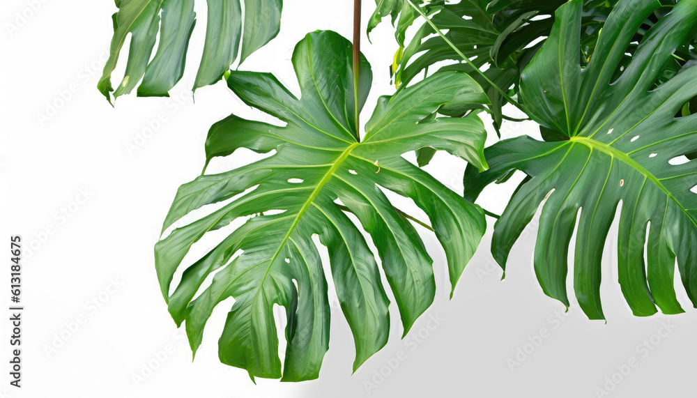 Obraz premium Heart shaped green leaves leaf pattern nature frame design tropical foliage