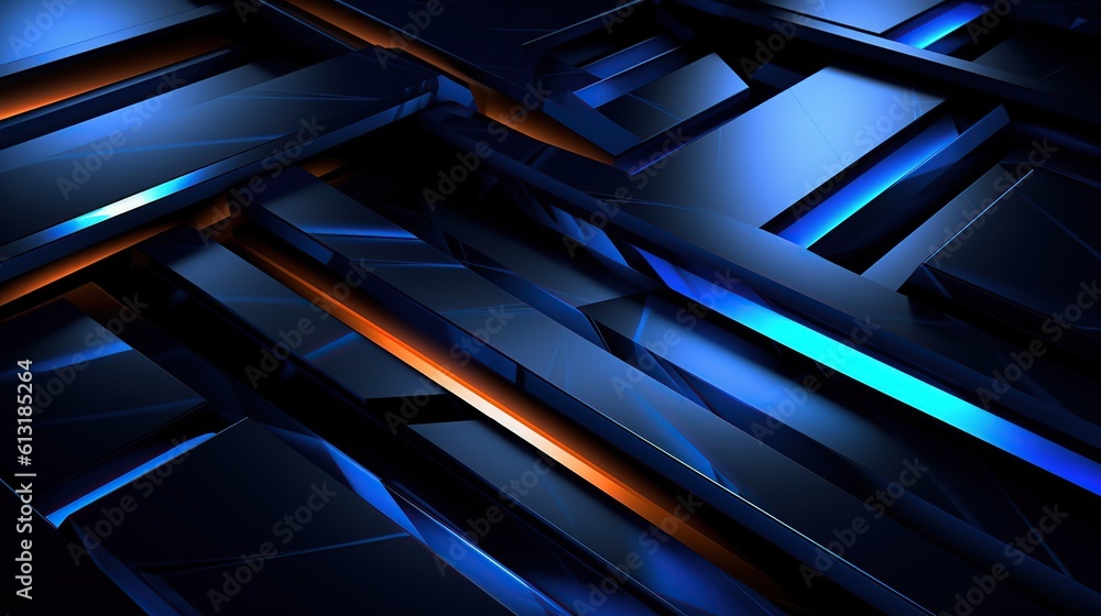 Dark blue and glow technology abstract background generative AI