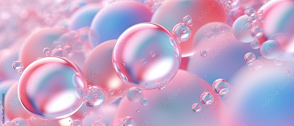 Bubbles on a pink background