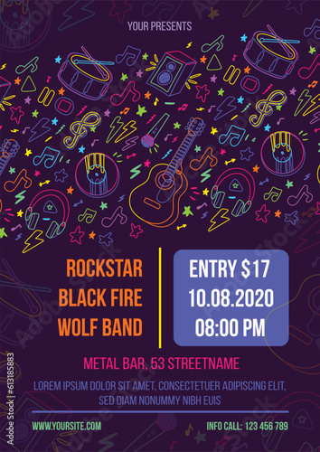 Musical Concert Poster, Printing Template