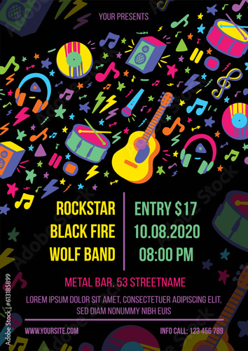 Musical Concert Poster, Printing Template