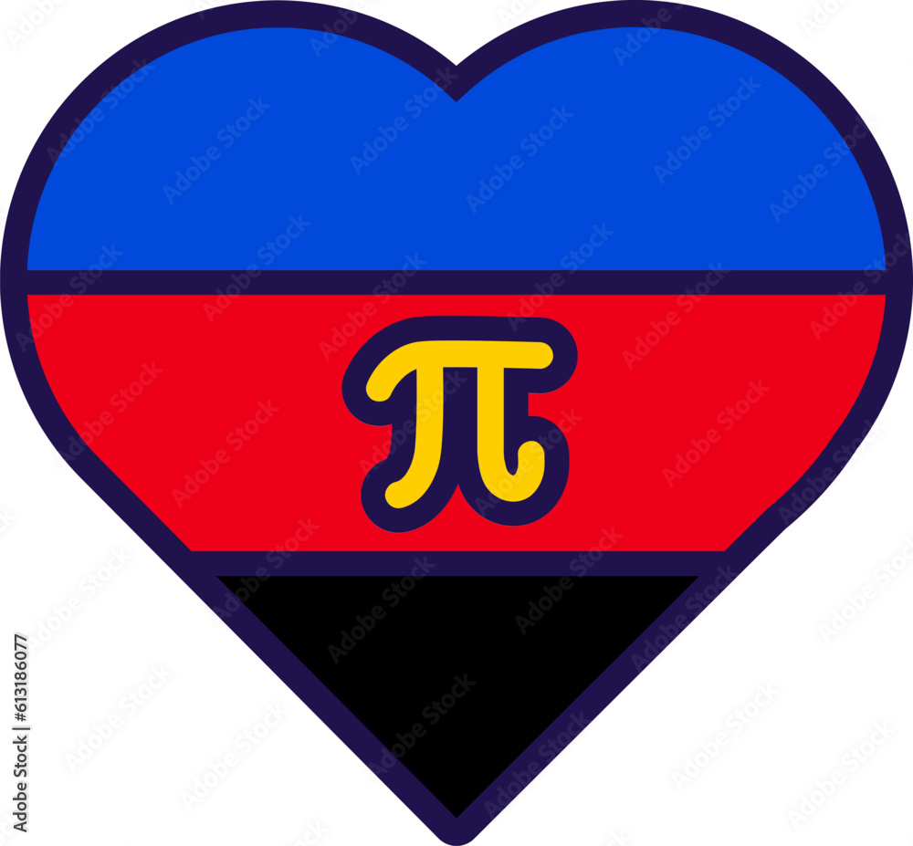 Obraz premium Outline Flag Heart Polyamory Pride Icon