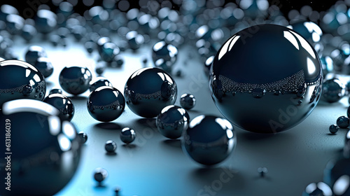 3d render of black balls