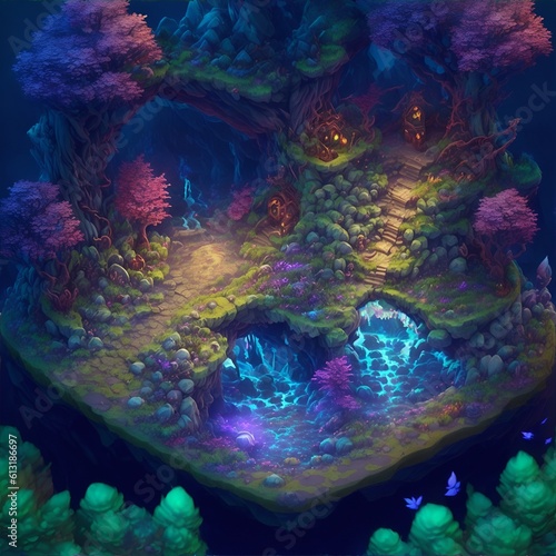 Isometric Fantasy Mythical Forest
