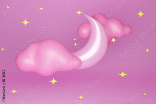 heart and stars, 3d, adorable, art, baby, background, bedtime, birthday, blue, candy, card, cartoon, closed eyes, cloud, clouds, comic, cute