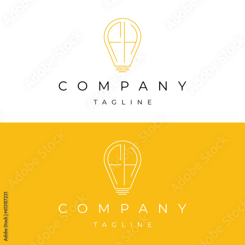 Letter FH initial lamp solution bulblight icon logo design vector template
