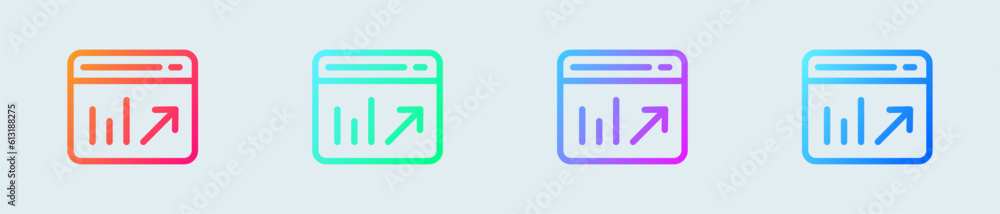 Chart line icon in gradient colors. Statistic signs vector illustration. Chart line icon in gradient colors. Statistic signs vector illustration.