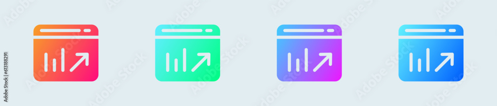 Chart solid icon in gradient colors. Statistic signs vector illustration. Chart solid icon in gradient colors. Statistic signs vector illustration.