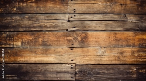 Rustic Elegance: Weathered Wooden Wall with Textured Brown Boards and Vintage Timber Planks, Evoking Natural Beauty and Character with Generative AI.