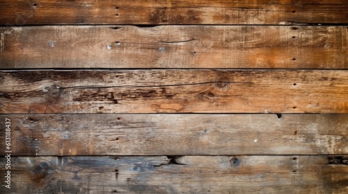 Vintage Charm: Weathered Wooden Wall with Textured Board, Brown Timber, and Old Plank, Evoking Natural Beauty with Generative AI.