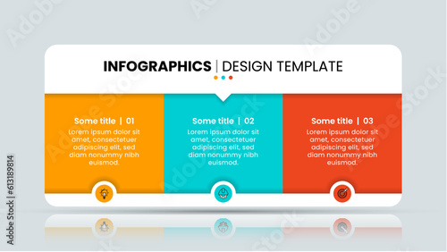 Infographic template. Banner with 3 steps and icons