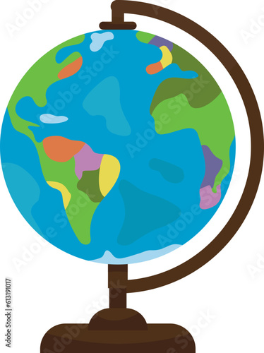 globe, school supplies, subject, vector illustration, map ball