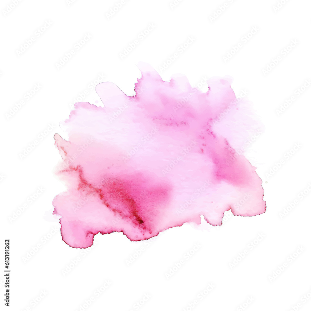 Pink watercolor stain background. Vector Illustration