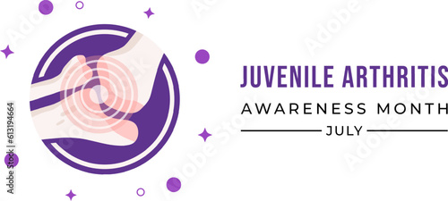 Juvenile Arthritis awareness month is observed every year in July. The most common symptoms of the disease are joint swelling, pain and stiffness. Vector illustration