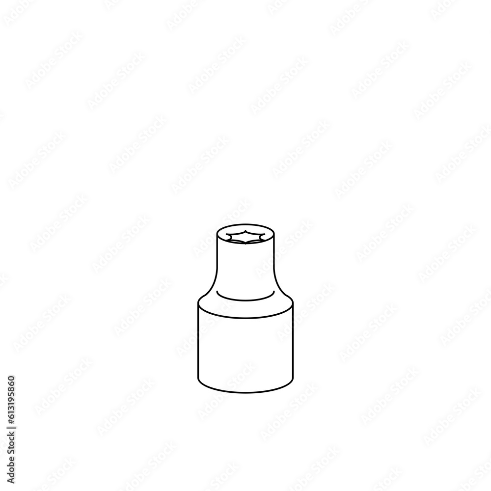モノクロのイラスト_ソケット モノクロのイラスト_ソケット