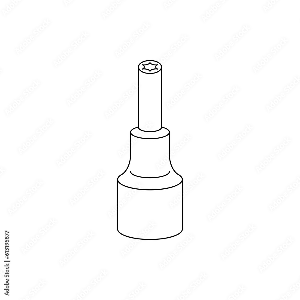 モノクロのイラスト_トルクスソケット モノクロのイラスト_トルクスソケット