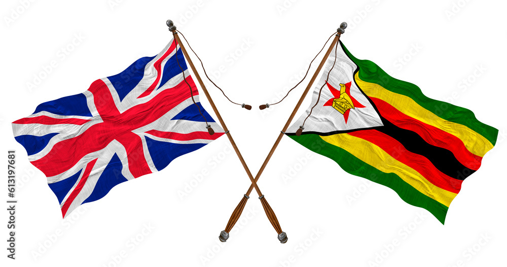 National flag  of Zimbabwe. Background  with flag  of Zimbabwe