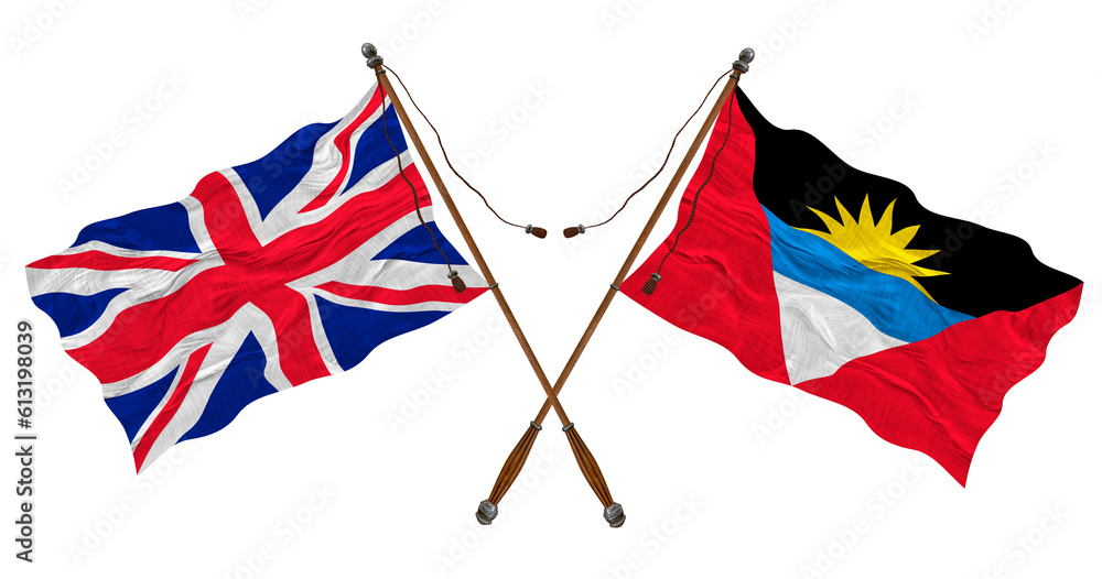 National flag of Antigua and Barbuda. Background  with flag of Antigua and Barbuda.