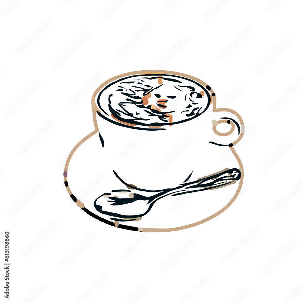 Coffee Cup Color Sketch With A Transparent Background Stock coffee-cup-color-sketch-with-a-transparent-background-stock