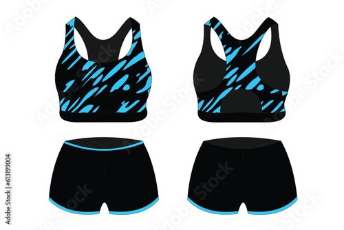 Sports bra underwear specification vector, mock up