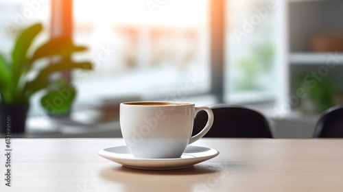 Une tasse de café posée sur une table photo