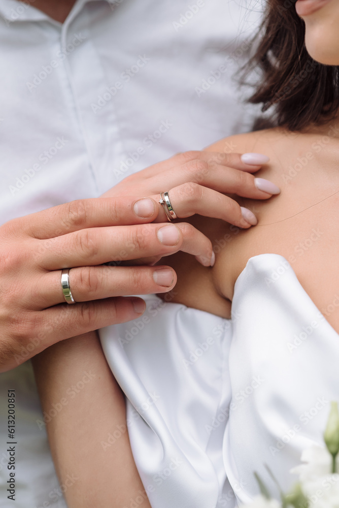 golden wedding rings on hand golden wedding rings on hand