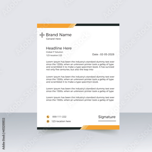 corporate letter head design template vector