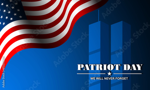 Patriot Day September 11th with New York City background vector illustration