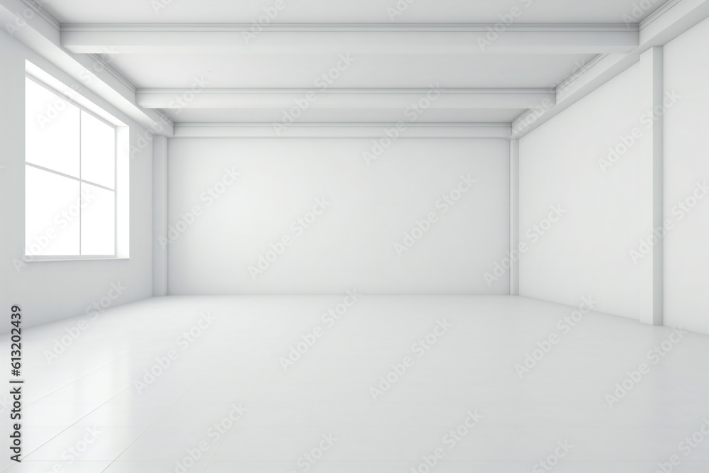 Empty white room interior Generative AI Empty white room interior Generative AI