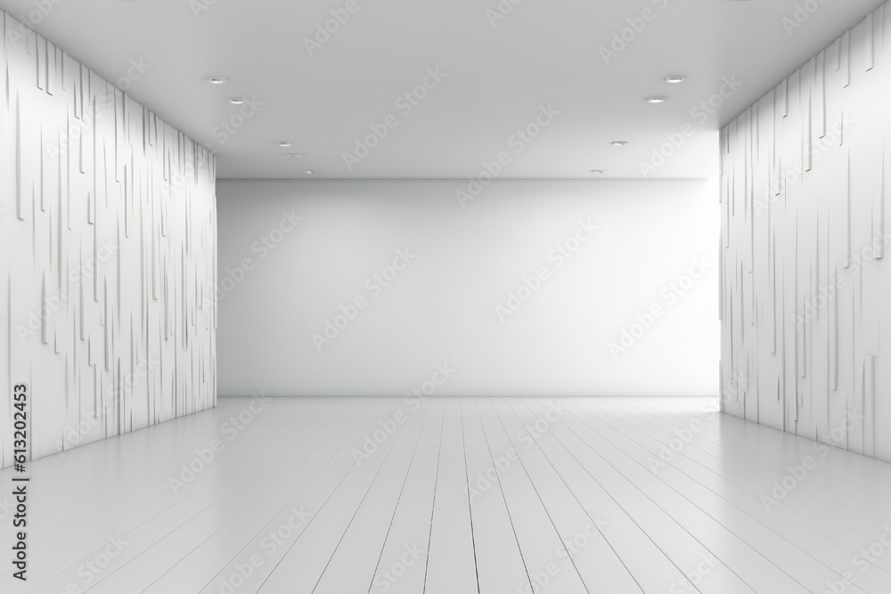 Empty white room interior Generative AI Empty white room interior Generative AI