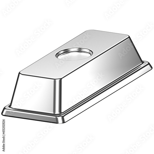 3d icon of a single silver bar photo