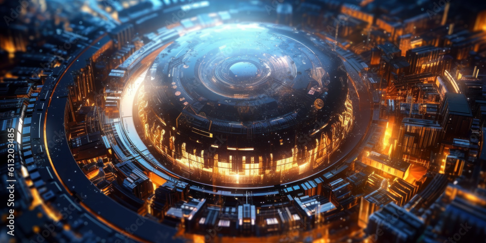 Obraz premium Abstract Data: Bright Technology Background for Communication. Generative AI.