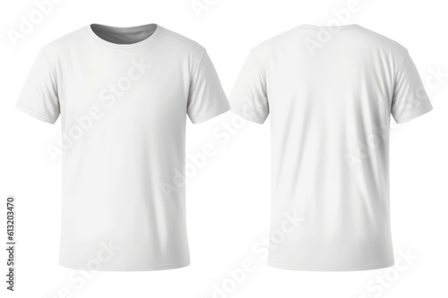 White t-shirt isolated on white background. Mockup for design, Generative AI