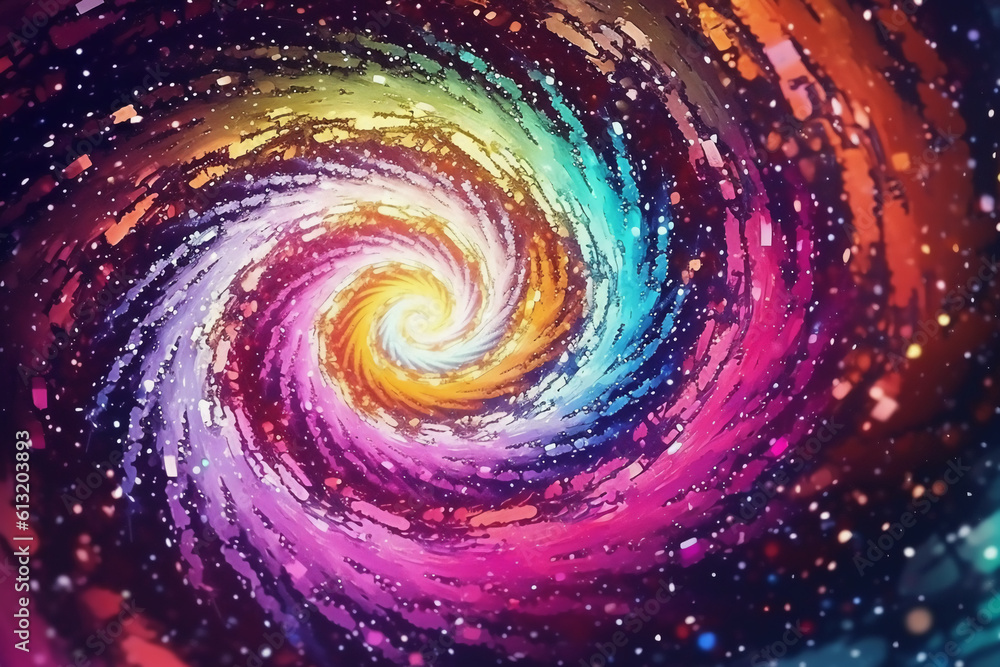 Iridescent sparkle rainbow fairy dust spiral swirl. AI generative Iridescent sparkle rainbow fairy dust spiral swirl. AI generative