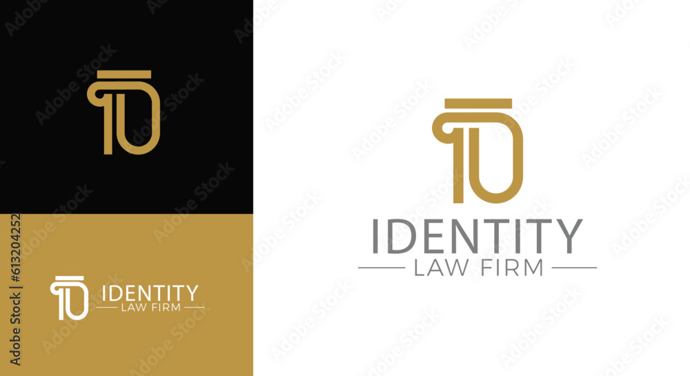 Vector greek column letter O logo design for lawyer business identity.