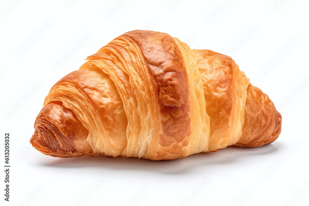 A croissant on white background, Generative AI A croissant on white background, Generative AI