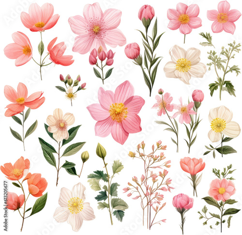 watercolor floral illustrations, botanical art, nature-inspired paintings vibrant floral art © Techtopia Art