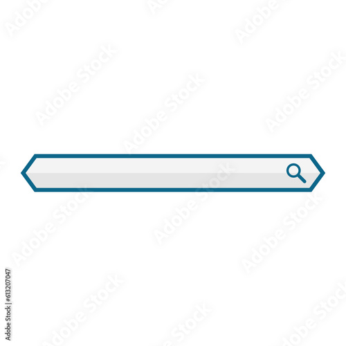 Search Bar In Blue Line And Hexagonal Rectangle Shape

